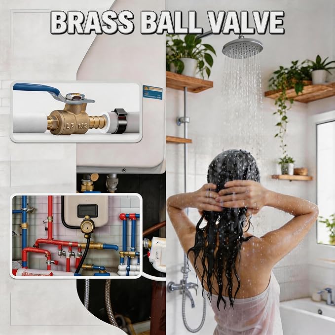 ‌VANCOCO PEX A Ball Valve 3/4", Lead-Free Brass PEX Shut Off Valve 3/4 inch - Image 7