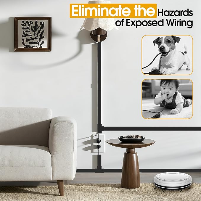 212.6in Cord Covers for 2-3 Wires on Wall, TV Cord Hider Wall, Easier Set-up - Image 9