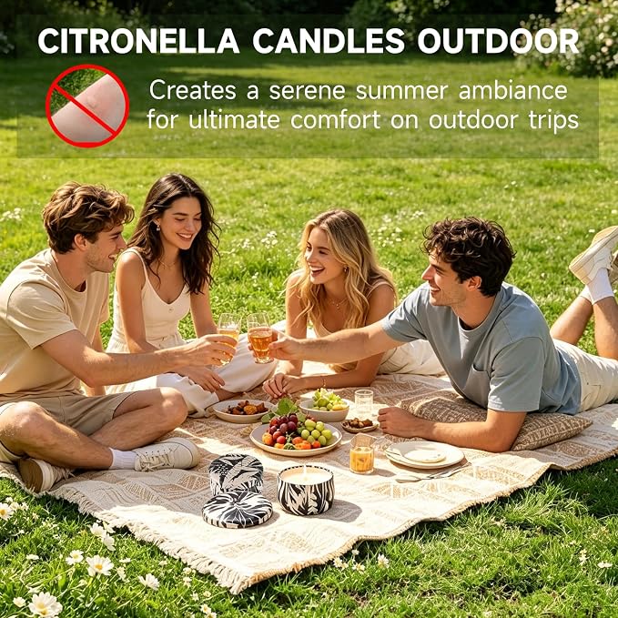 Citronella Candles Outdoor, 12 Pack Soy Wax Candle Set | 300-Hour Total Burn - Image 6