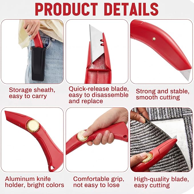 WILLBOND 3 Pack Heavy Duty Fixed Roofing Knife - Image 3