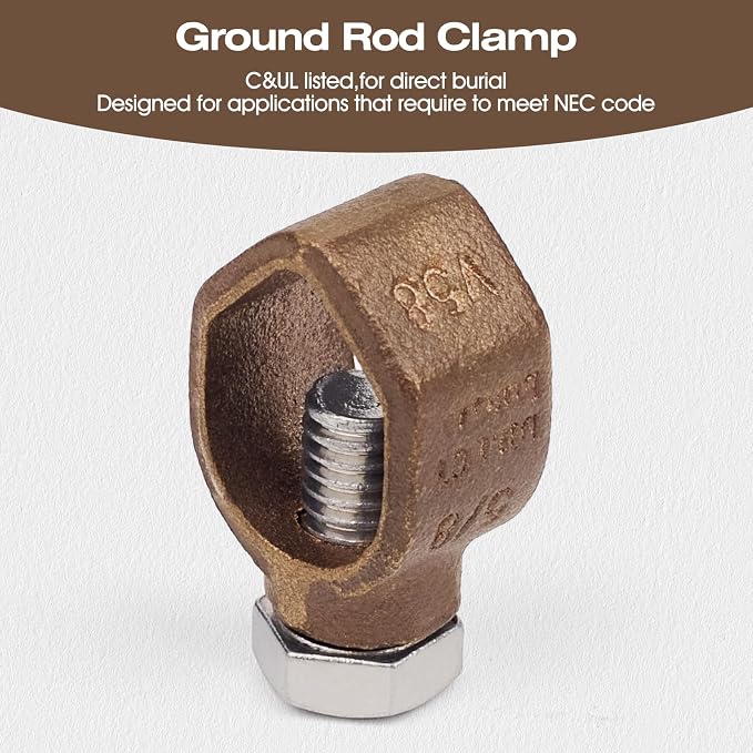 50PCS Silicon Bronze Ground Rod Clamp, UL & CSA listed - Image 3