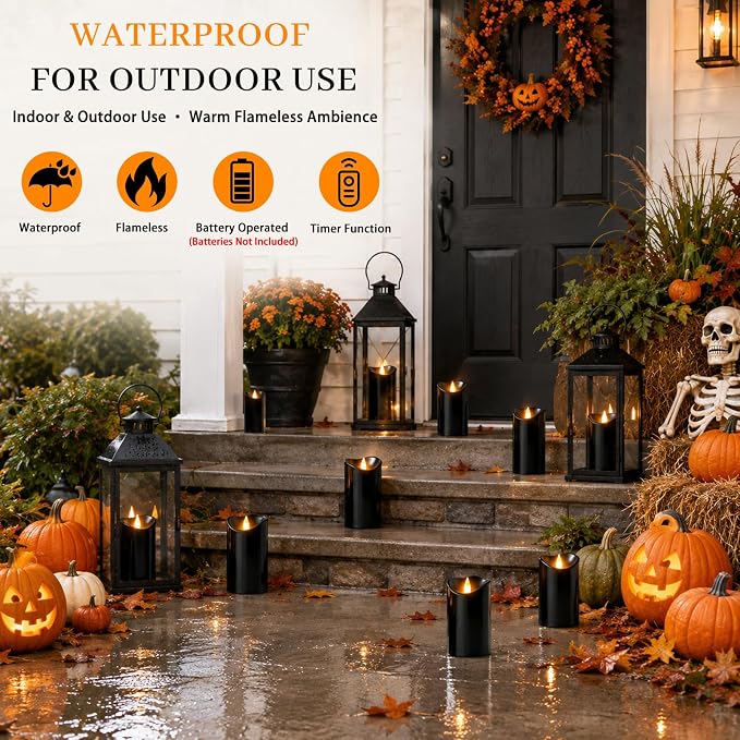 Flameless Candles 3"D X 6"H Set of 2 Outdoor Indoor Pillars Battery Operated - Image 3