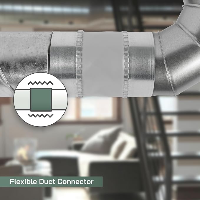 Vent Systems 4" Inch Flexible Vibration-Reducing Female Fit Duct Connector – - Image 5