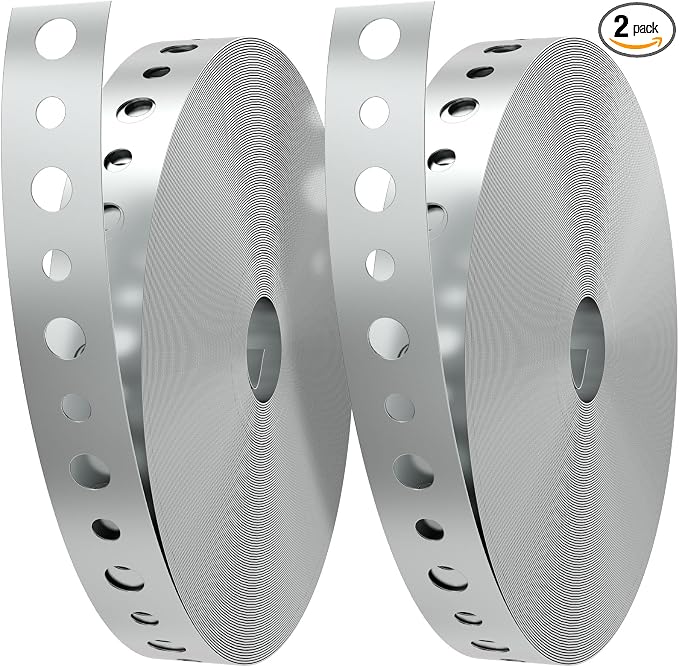 2 Pack Galvanized Metal Pipe Strap 3/4-Inch x 100-Feet 24-Gauge | by Unknown