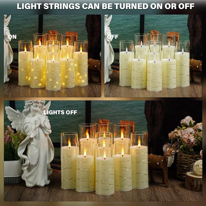 Nimiko Flickering Flameless LED Candles, Battery Operated Candles 9 Pcs - Image 4