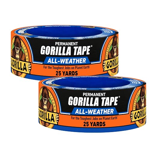 GORILLA All Weather Duct Tape, 1.88 in x 25 yd, Waterproof, Heavy Duty Adhesive by Gorilla