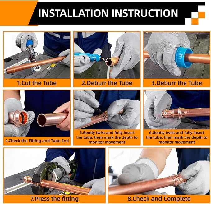 3/4" 90 Degree Copper Press Fittings Elbow - Image 9