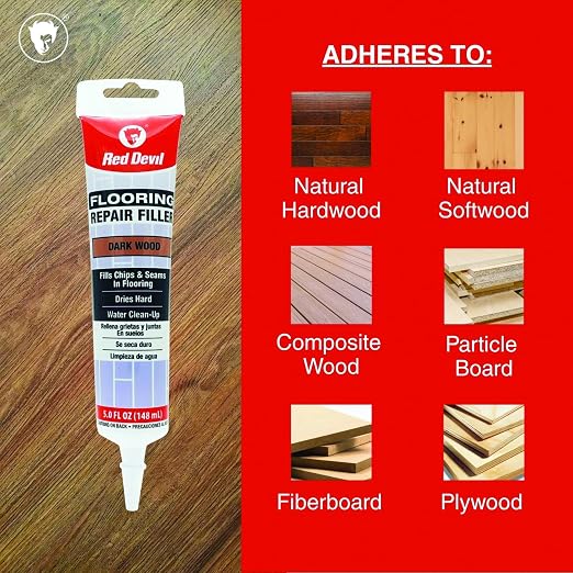 Red Devil 056045 Flooring Repair Filler, 5 oz., Dark Wood, 4 Pack - Image 4