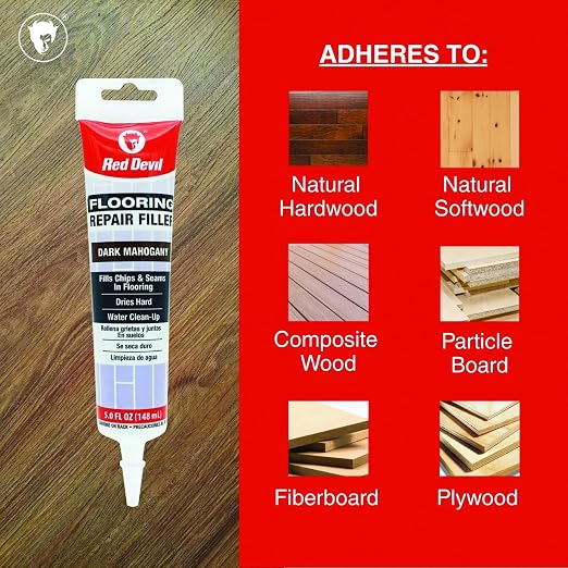 Red Devil 056070 Flooring Repair Filler, 5 oz., Dark Mahogany, 1 Pack - Image 4