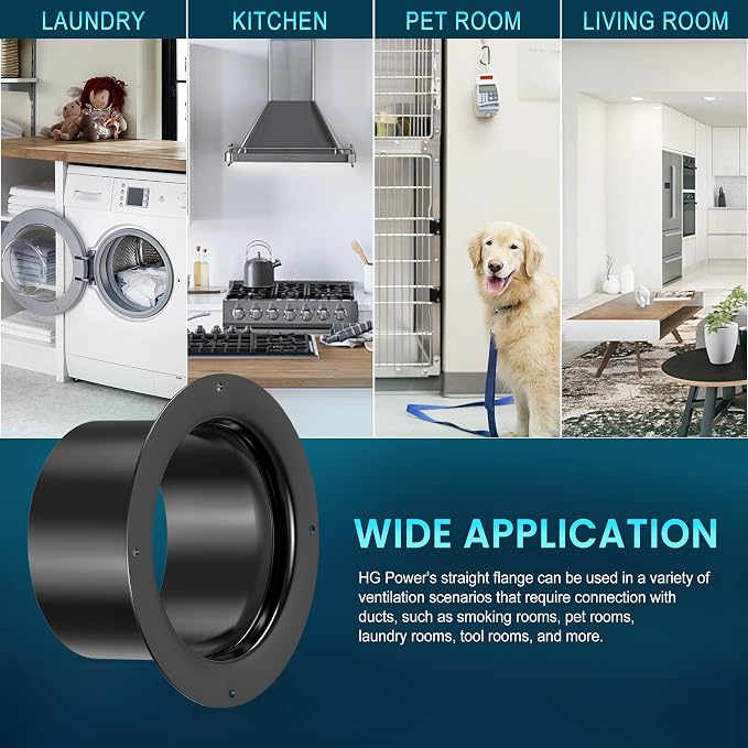 3 Inch Duct Connector, HG Power 2-Pack 75mm ABS Straight Pipe Flange - Image 5