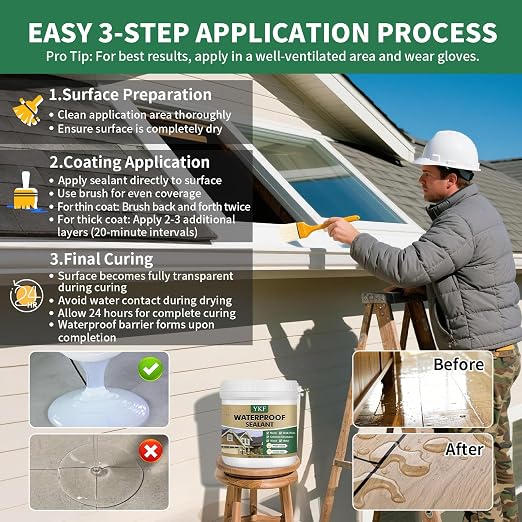 YKF Transparent Waterproof Sealant 16 Oz, Indoor & Outdoor Waterproof Coating - Image 6