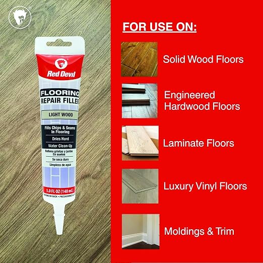 Red Devil 056020 Flooring Repair Filler, 5 oz., Light Wood, 4 Pack - Image 3