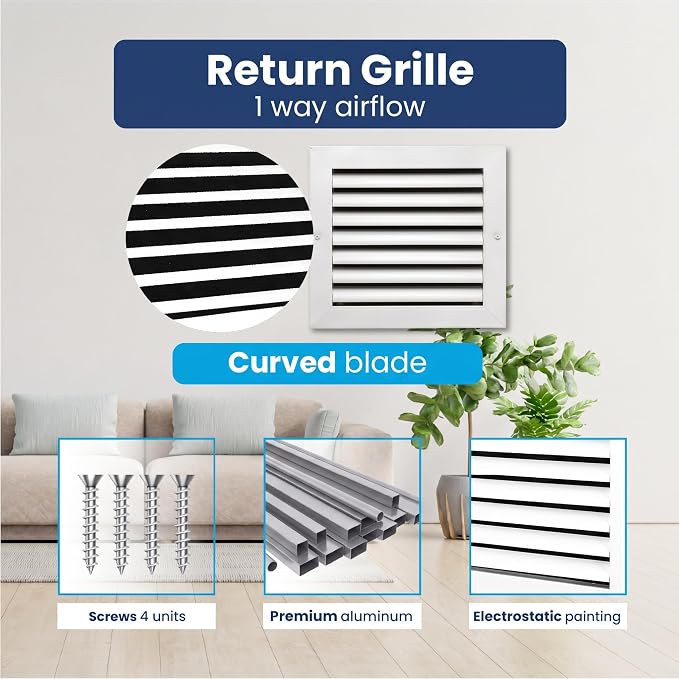 18x18 Aluminum Wall Ceiling Air Return Vent Cover HVAC Rustproof Grille - Image 4