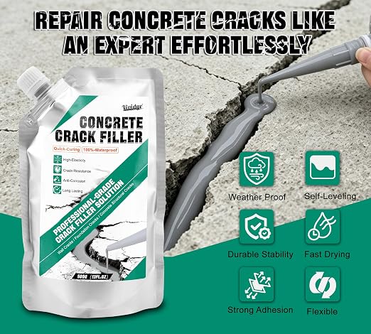 Concrete Crack Filler, 1.1LB Self Leveling Cement Crack Sealer - Image 2