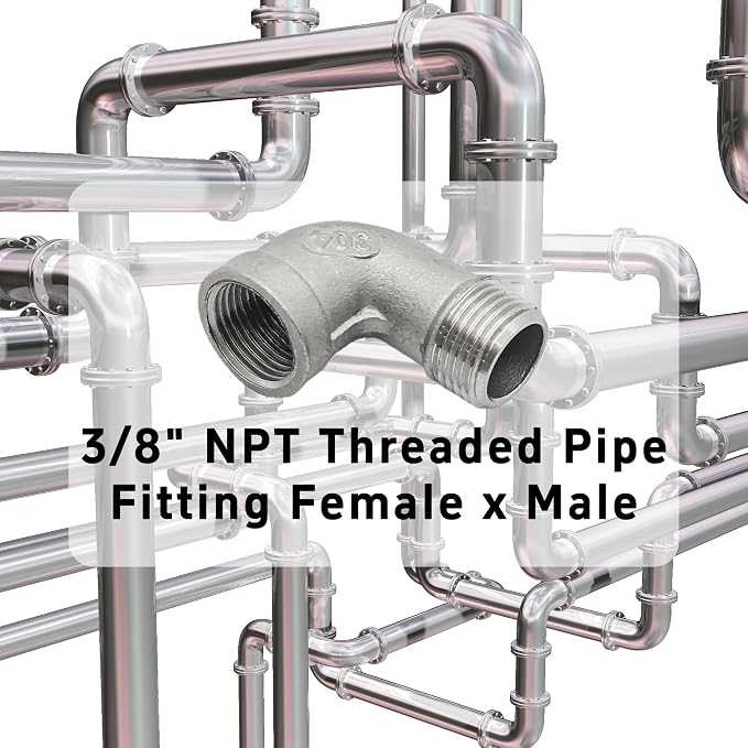 2Pcs 90 Degree Street Elbow, 3/8" NPT Male x 3/8" NPT Female, 304 Stainless - Image 4