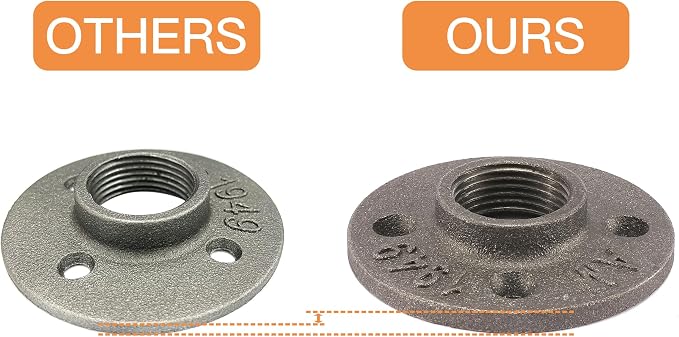 1/2" Heavy Duty Floor Flange, Home TZH 4 Pack Malleable iron Pipe Flange - Image 4