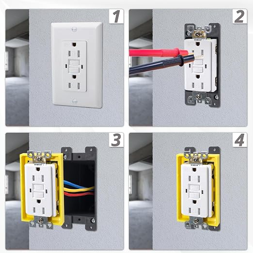 MAKERELE Single Gang Receptacle Box Extender, 1/4 Inch Yellow, Durable ABS - Image 4
