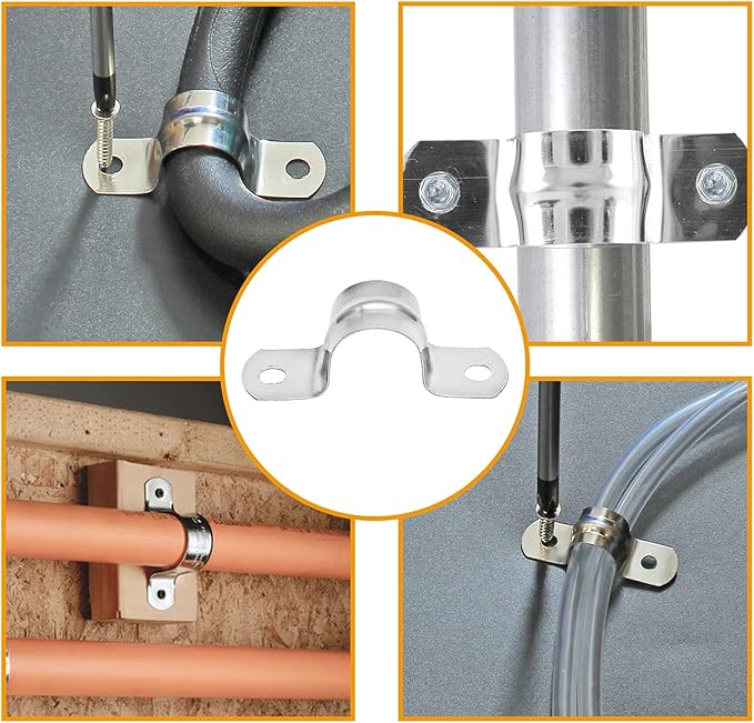 Piutouyar 50 Pack 12mm Two Hole Strap U Bracket, 1/2 Inch | 304 Stainless Steel - Image 6