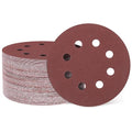 HARFINGTON 150 Pcs 5 Inch Sanding Discs 150 Grit Red Aluminum Oxide 8 Hole | by HARFINGTON