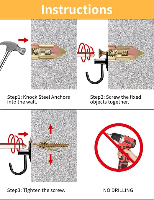 3 Sizes Self Drilling Drywall Anchors Kit - Image 3