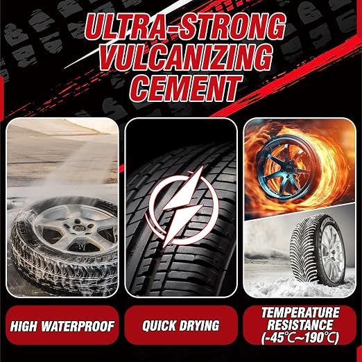 Vulcanizing Cement 8.5Oz, All Purpose Tire Repair Glue, Fast-Dry Rubber Cement - Image 2