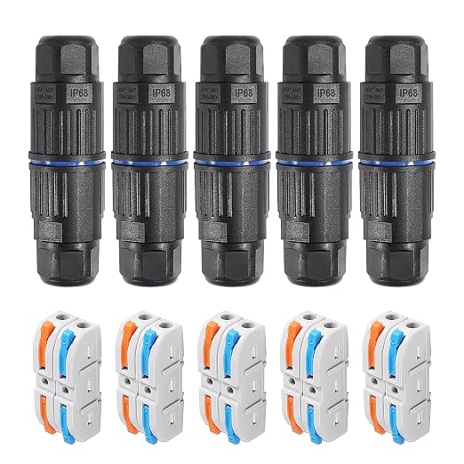 5PCS IP68 Waterproof Junction Box, Outdoor 2 Way Electrical Cable Connector by MELIFE