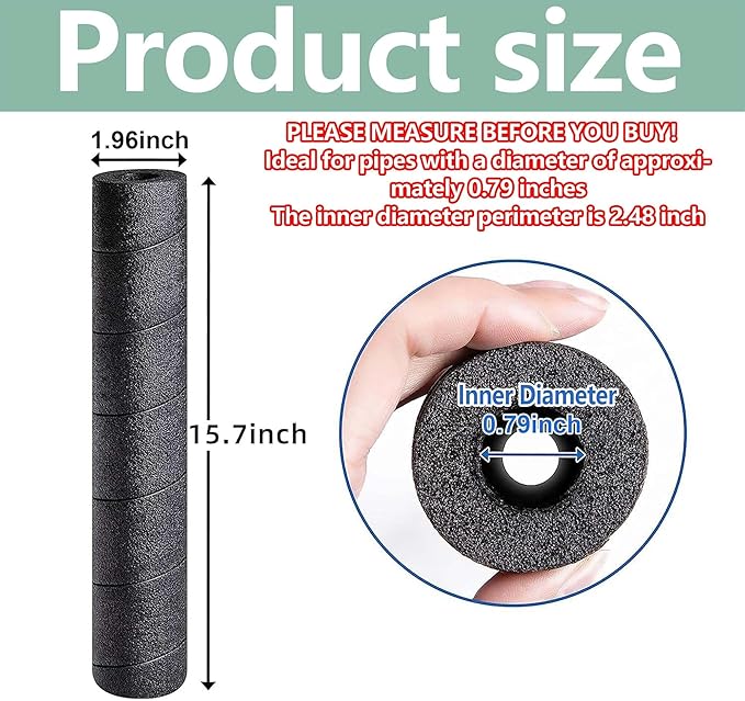 Pipe Insulation Foam Tube, 15.7 Inches Black Pool Noodles Foams | Multipurpose - Image 2