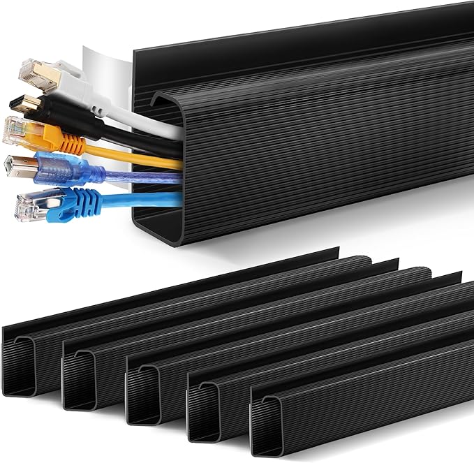 Cable Management Under Desk 94.5in J Channel, ZhiYo Cord Organizer by ZhiYo