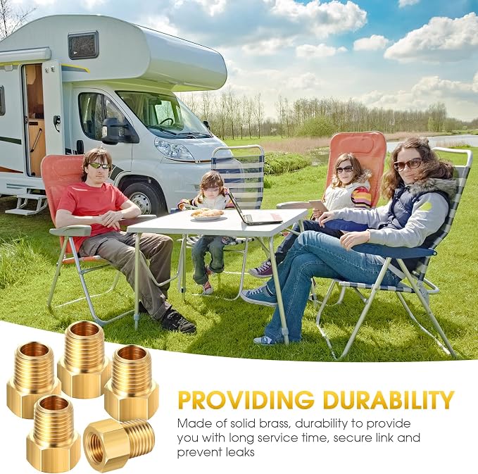 Frienda 6 Pcs 1/4 Male NPT to 1/4 Female Inverted Flare Propane Fitting | Brass - Image 6