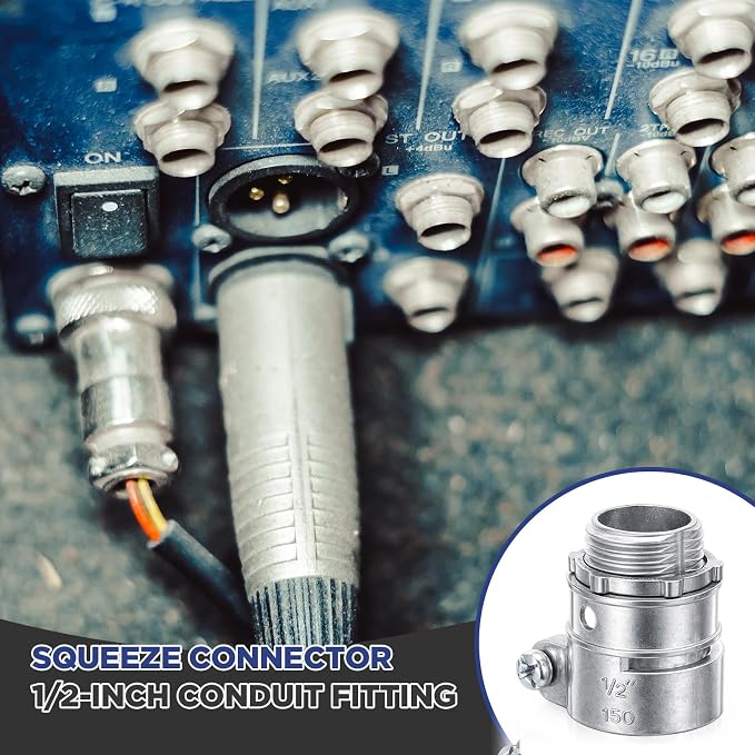 Yaocom 20 Pack 1/2-inch Squeeze Connectors Fittings FMC Flexible Metal Conduit - Image 5