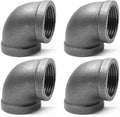 Black Cast Iron 90 Degree Elbow, Female Pipe Fitting, 1 Inch Size, by SNGSPKPipeFittings
