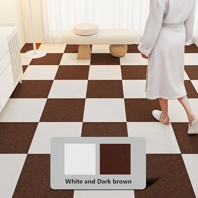 15pc 12" x 12" Self-Adhesive Carpet Tiles, Economical Temporary Flooring - Image 6