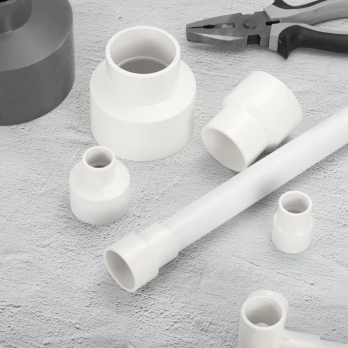 uxcell 2pcs UPVC Reducer Pipe Fitting, 40x50mm PVC Straight Pipe Coupling - Image 4