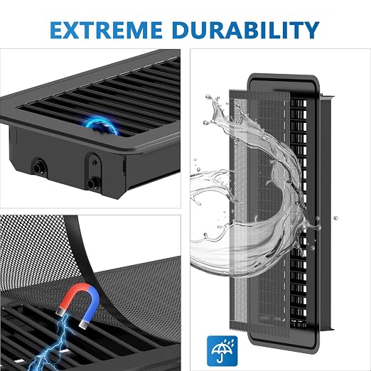 Hon&Guan Floor Register 4x10 Inch, Heavy Duty Walkable Floor Vent Easy Adjust - Image 3