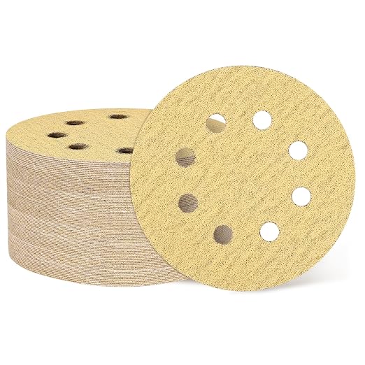 HARFINGTON 200Pcs 5Inch Sanding Discs 80Grit Yellow Aluminum Oxide 8 Hole | by HARFINGTON