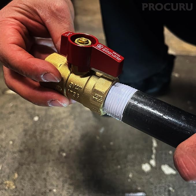 PROCURU 3/4-Inch FIP Straight Gas Ball Valve, Rust Resistant Brass, - Image 2
