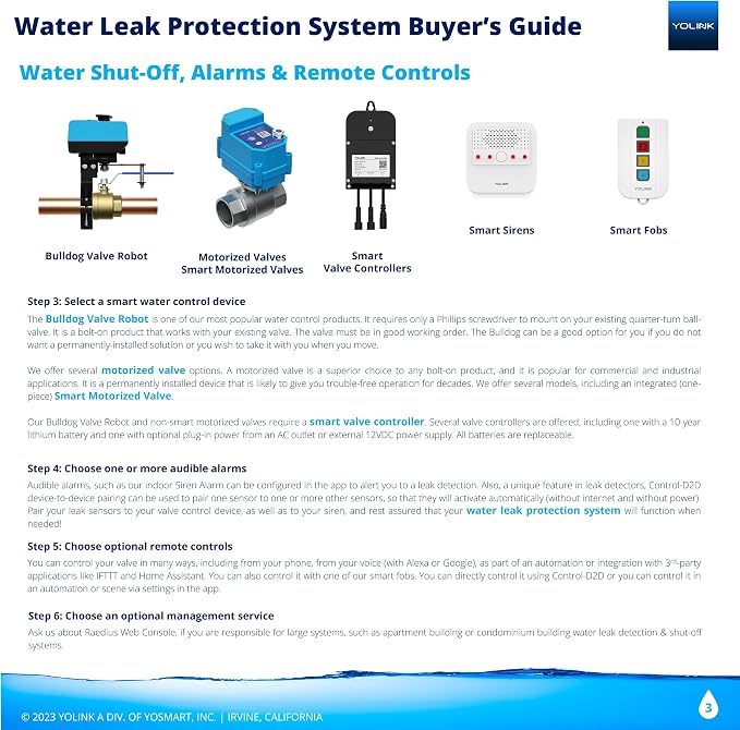 YoLink Water Leak Sensor 3-Pack, LoRa Up to 1/4 Mile Open-Air Range Smart Water - Image 5