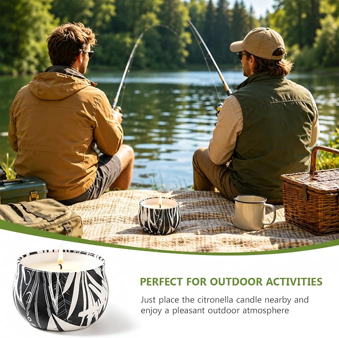 Citronella Candles Outdoor, 12 Pack Soy Wax Candle Set | 300-Hour Total Burn - Image 5