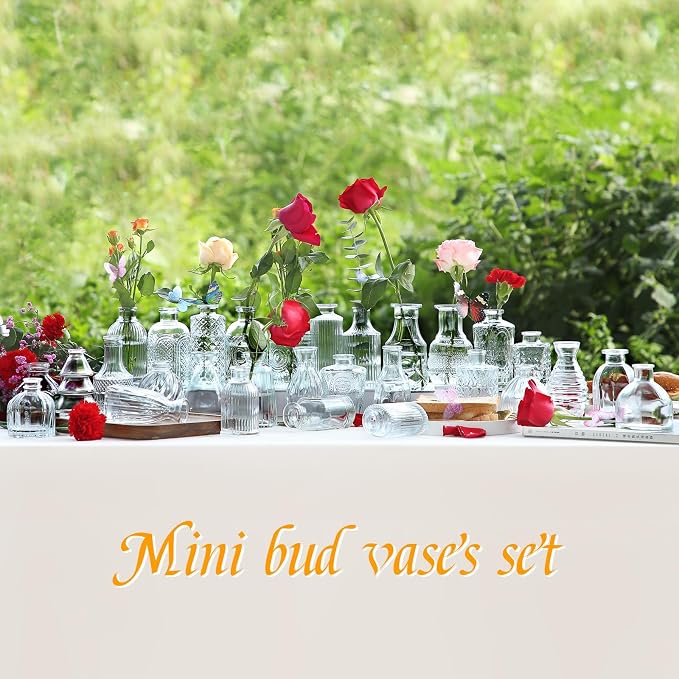 Glass Bud Vases in Bulk Set of 30 Pcs, Small Glass Vases - Image 4