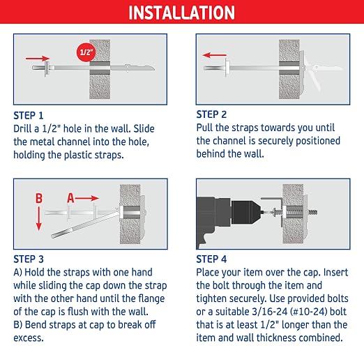 3/16" Heavy Duty Master Toggle-Bolt Strap Anchors w/ 10 Steel Threaded Studs - Image 5