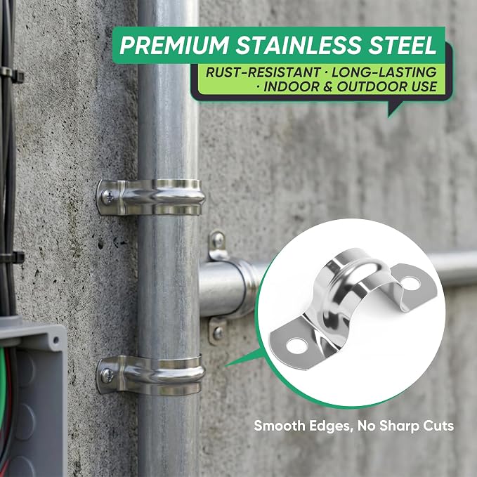 30PCS 1-1/4 inch Stainless Steel Conduit Clamps, Includes 10 Matching Screws | - Image 3