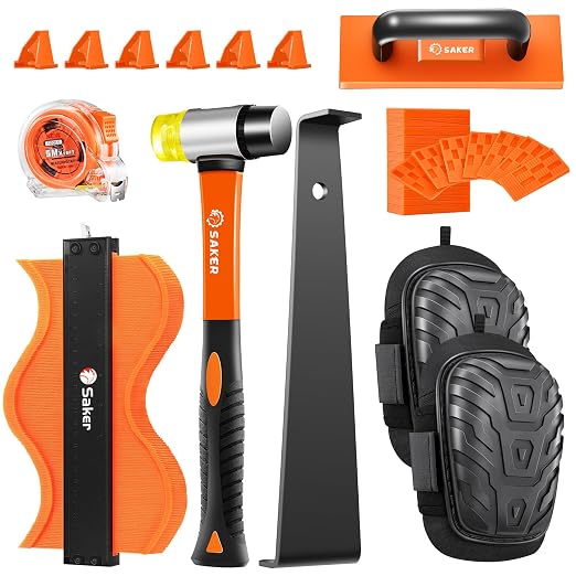 Saker Laminate Flooring Tools, 107-Piece Wood Flooring Installation Kit by Saker