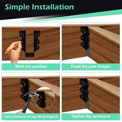 16 Pcs 2"x 6" Joist Hanger|Q235B Carbon Steel | Face Mount Joist - Image 4