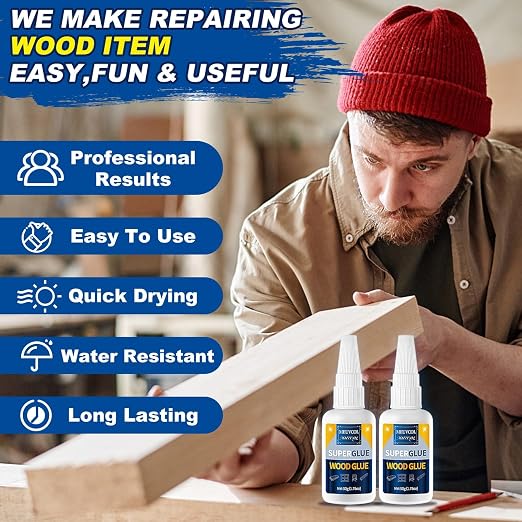 Extra Strong Wood Glue, 100g Fast Drying Clear Wood Adhesive - Image 3