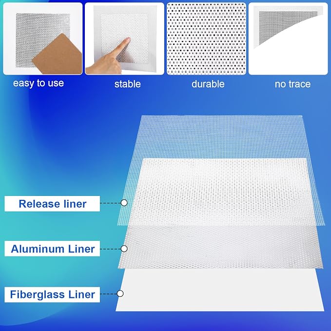 Blulu 30 Pcs 10 Inch Drywall Repair Kit Self Adhesive Mesh Drywall Patches - Image 3