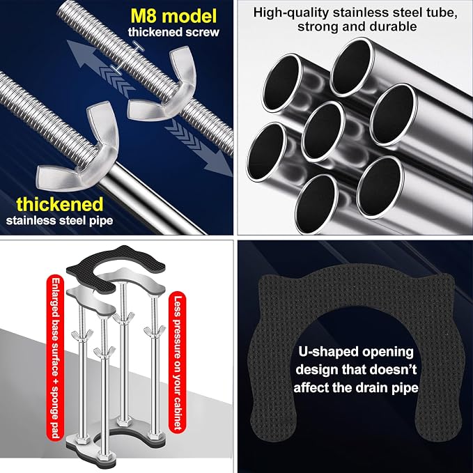 Undermount Kitchen Sink Bracket Space Saving Upright Sink Repair Kit - Image 4
