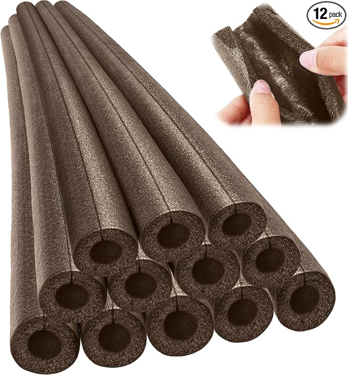 12 Pcs 3.3 Feet Foam Pipe Insulation Foam Tube Insulating Water Pipe Pool Swim by Amylove