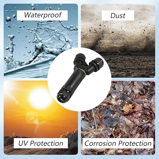 2PCS IP68 Waterproof Electrical Cable Connector, Outdoor 2 Way Y Shape Junction - Image 6