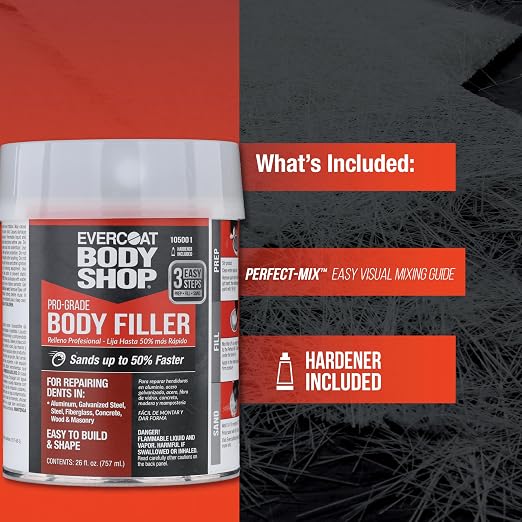 105002 Pro-Grade Body Filler, Fast Drying and Lightweight Multipurpose - Image 6