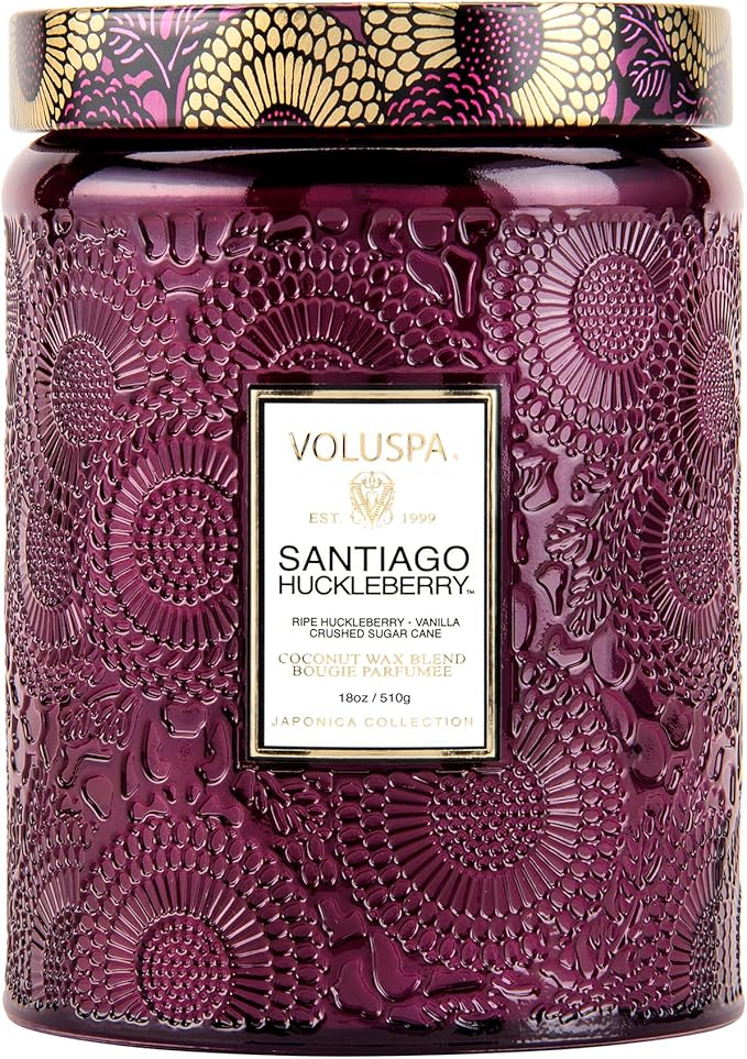 Voluspa Santiago Huckleberry Large Scented Candle Jar 18 Oz, 100 Hr Burn | by Unknown
